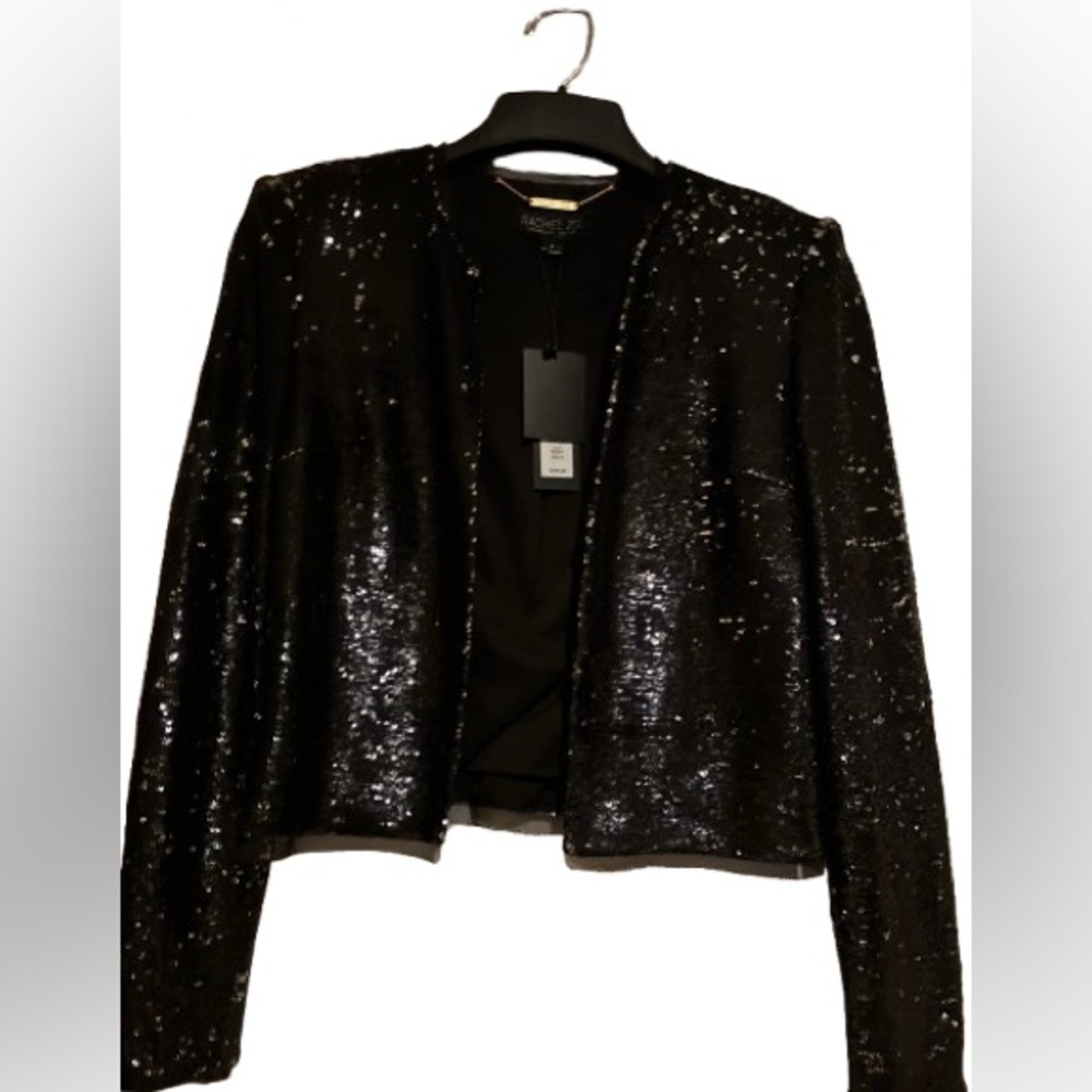 Brand New Rachel Zoe Black Sequin Blazer Jacket